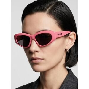 Celine CL40279U 72A Sunglasses Pink Cat Eye Frame, Grey Lenses NEW Celine Cl40279U Monochrome 72a Sunglasses Pink Authentic main image 4